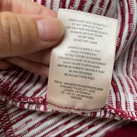 ANTHROPOLOGIE VANESSAVIRGINIA MERLOT‎ STRIPE KNIT SLEEVELESS FRINGED TANK SZ S - Picture 11 of 11